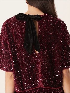 ASOS DESIGN velvet sequin short sleeve tee